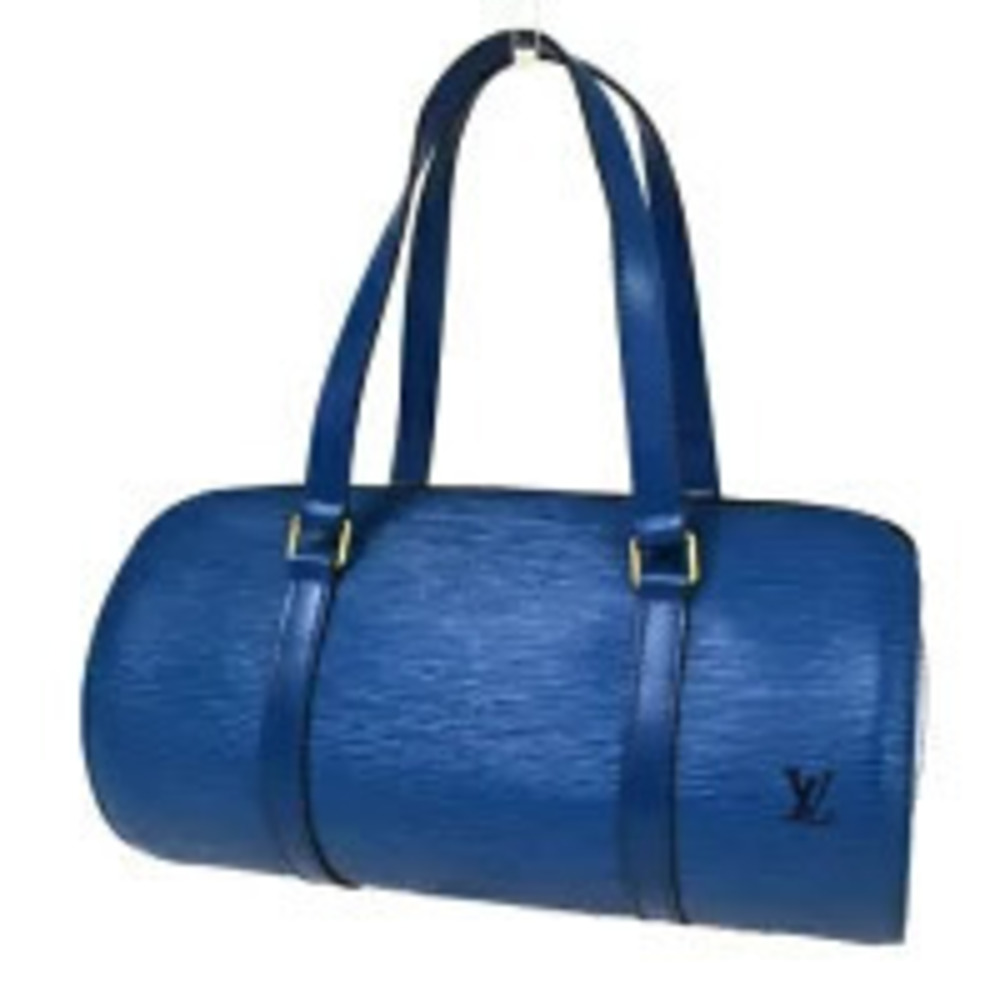 Louis Vuitton Soufflot Handbag Cylindrical Epi Leather Toledo Blue